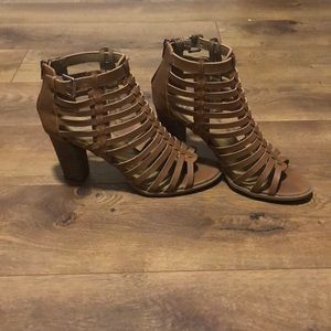 Report Brown Block Heels